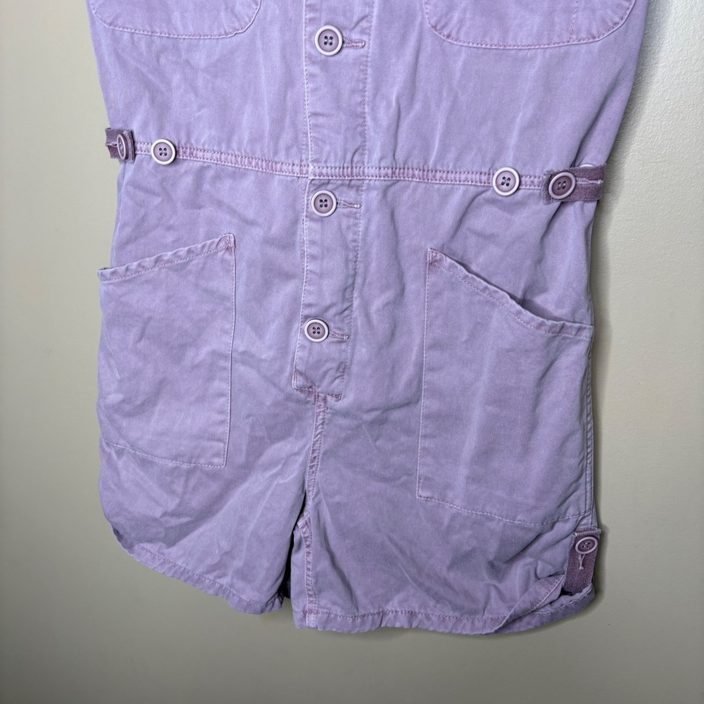 Pistola Parker Short Sleeve Romper Lilac Purple Cotton Size S Utility Chic - Picture 3 of 7
